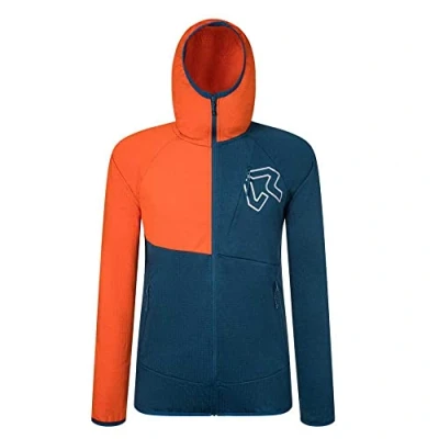Image of Rock Experience REMC02231 ZEBRA HOODIE Sweatshirt Men&#039;s 1484 MOROCCAN BLUE+0630 FLAME XXL