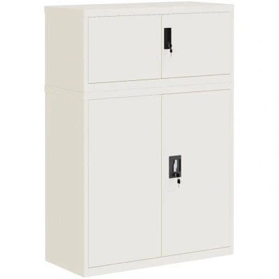 Image of vidaXL File Cabinet White 90x40x130 cm Steel