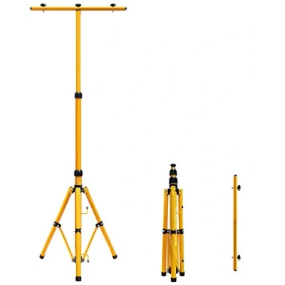 Image of Twin Floodlight Tripod Stand for Job Site Lighting 2 Mount Retractable Frame TRI02