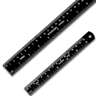 Image of Zotemo Metal Ruler Kit 12 Inch and 6 Inch, Stainless Steel Rulers with Centimeters, Millimeters, Inches Conversion Table for Office School, Easy to Read Metric Rule Set, 2 Pack