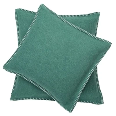 Image of David Fussenegger Cushion Cover Bottle Green Decorative Cotton Fluffy Soft 50 x cm