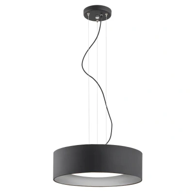 Image of Mohito Cylindrical Pendant Ceiling 3 Light Black Structure Outside, Silver Inside