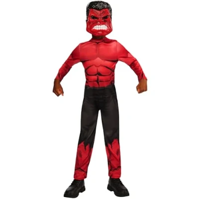 Image of Rubies Official Marvel Red Hulk Classic Child Costume, Kids Superhero Fancy Dress, Size 7 8 Years