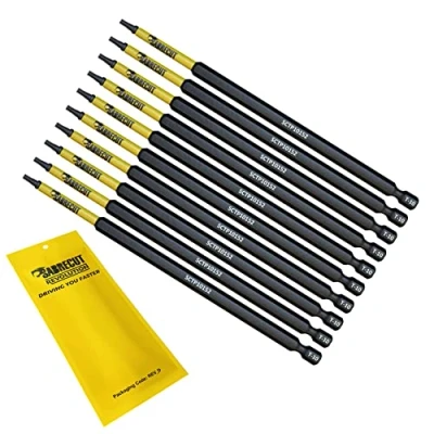 Image of 10 x SabreCut SCTP10152_10 152mm T10 TX10 Torx Tamper Proof Security Magnetic Impact Screwdriver Driver Bits Set Heavy Duty Compatible with Dewalt Milwaukee Bosch Makita and More