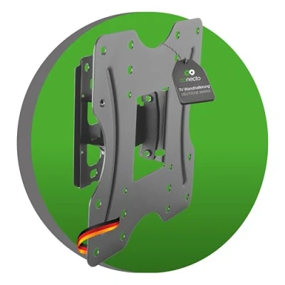 Image of conecto TV Wall Mount Tilting and Pivoting Universal Bracket Max. VESA 200 x mm for 23 42 Inch Flat &amp; Curved Heel Monitor up to 30 kg Black