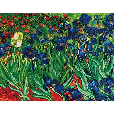 Image of DIAMOND DOTZ DD10 Intermediate Kit, Irises (Van Gogh) Cameo, 42 x 52cm