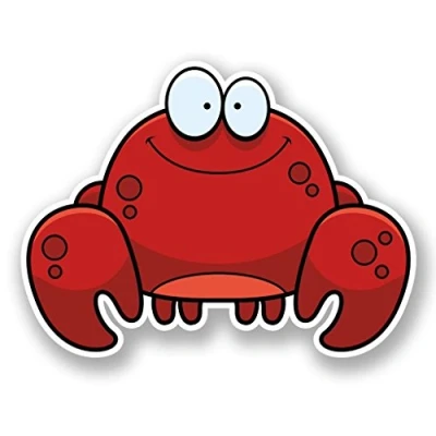 Image of 2 x 10cm/100mm Happy Crab Vinyl SELF Adhesive Sticker Decal Laptop Travel Luggage Car Bike Sign Fun #5900