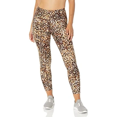 Image of Calvin Klein Performance Women&#039;s Printed High Waist 7/8 Length Tight Leggings, Animal Trek Golden, XS