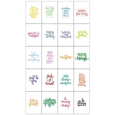 Image of 20 Eco Friendly Blank Motivational Affirmation Greeting Cards Made from Recycled Card with Kraft Envelopes