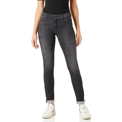 Image of REPLAY Women&#039;s WA429 Faaby 99 Denim Jeans, Black Delavè 099, 28W / 32L