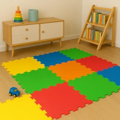Image of Activo 9 Pcs Foam Play Mat for Babies, Toddlers and Kids, Interlocking Soft Tiles