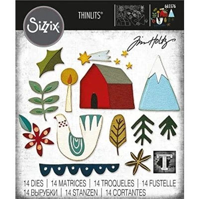 Image of Sizzix Christmas Thinlits Die Set Funky Nordic