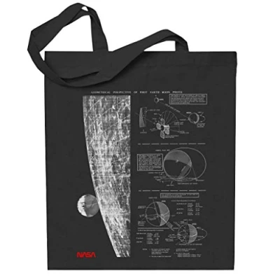 Image of Nasa Geometric Lunar Perspective Of Earth Totebag