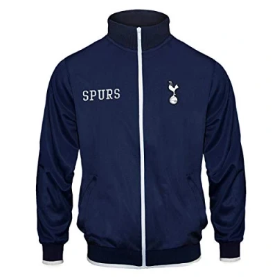 Image of Tottenham Hotspur FC Official Gift Boys Retro Track Top Jacket 10 11 Years LB Navy Blue