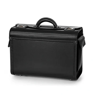Image of Tassia Business Briefcase Attaché Bag Luxury Pilot Case Flight Secure Hand Luggage with Gun Metal Combination Locks, Laptop Overnight Compartment