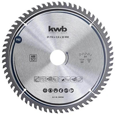 Image of kwb Circular Saw Blade 216 x 30 mm, Very Fine Cut, Suitable for Countertops, Wood, and Coated Panels