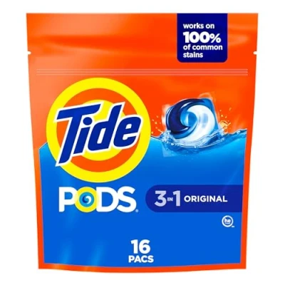 Image of Tide PODS Original Scent HE Turbo Liquid Detergent Pacs, 16 count