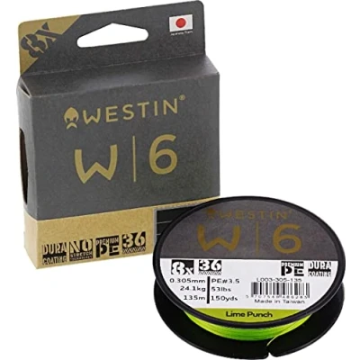 Image of Braided line Westin W6 8 Braid Lime Punch 135m 0,305mm 24,1kg fishing