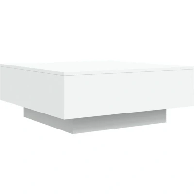 Image of vidaXL Coffee Table with LED Lights White 80x80x31 cm