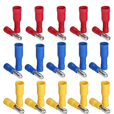 Image of Ruidee 160Pcs Insulated Male/Female Bullet Connector Electrical Butt Terminals Quick Splice Wire Crimp Connectors Kit Red,Blue,Yellow（UPZZ)