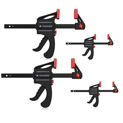 Image of Navaris Quick Grip Bar Clamps Set of 4 One Hand Release Clamp Tools 20 Kg and 60 Clamping Force Inch 6 / 10 cm 15