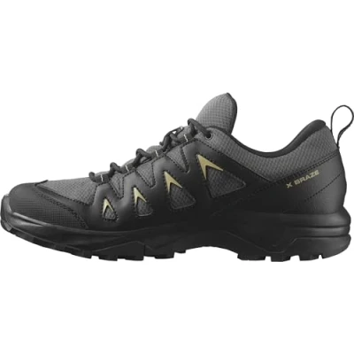 Image of SALOMON Mens X Braze Gore tex Trekking Shoes, Magnet Black Gray Green, 8 UK