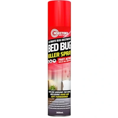 Image of InsectoKil Bed Bug Killer Spray Professional Strength Aerosol For Complete Bugs Treatment Mattresses, Bedding, Sofas &amp; Carpets Kills Bugs, Eggs, And Larvae In Aroun