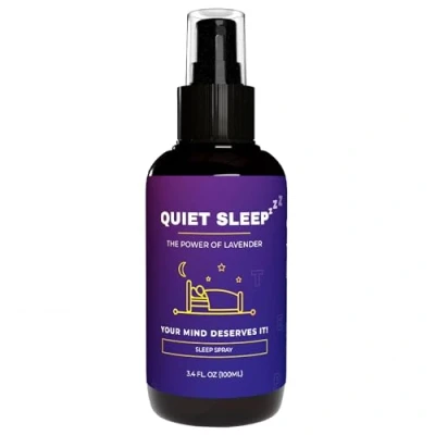 Image of Quiet Sleep Pillow Spray, 100ml Travel Friendly, Pleasant &amp; Soothing Lavender Mist Effective Aid with Oil, Sweet Orange Oil and Roman Chamomile Shake Spray for Quality