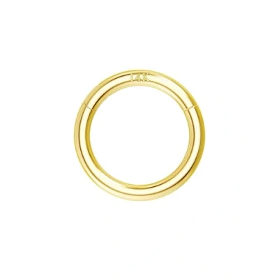 Image of OUFER 16G 14K Solid Gold Hinged Clicker Segment Ring Lip Nose Hoop Helix Daith Tragus Septum Cartilage Earring 6MM