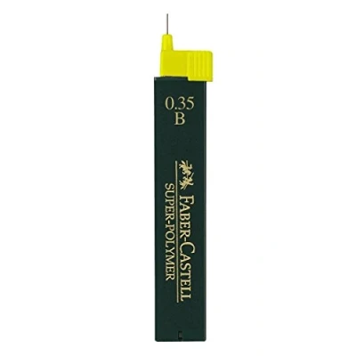 Image of Faber Castell Miscellaneous Super Polymer Fineline Lead, 0.35mmBlack, B, For Art, Craft, Drawing, Sketching, Home, School, University, Colouring