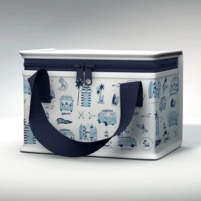 Image of Puckator Cool Lunch Bag VW Volkswagen T1 Explore More Design Made Out of Rec&#039; Plastic Bottles Insulated for Women Men Children Box Work &amp; School Beach Picnic Accessories