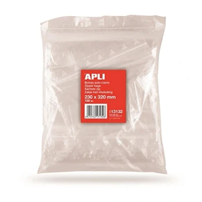 Image of APLI 13132 Self Sealing Bag Pack of 100 220 x 310 mm