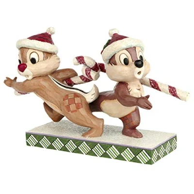 Image of Disney Traditions Candy Cane Caper Chip N Dale Figurine