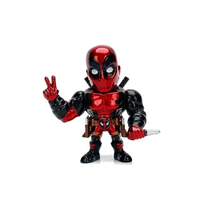 Image of Jada MARVEL 4 Inch Deadpool Die cast figure to gift or collect suitable for fan kidults from age 14 years and over, Red