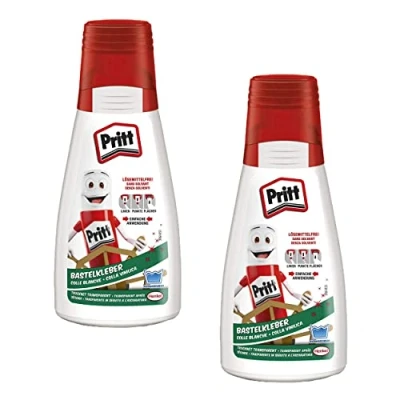 Image of Pritt Craft Glue, 2 Bottles of 100g Clear Dry All Purpose Glue for Home, School or Office, White Kids