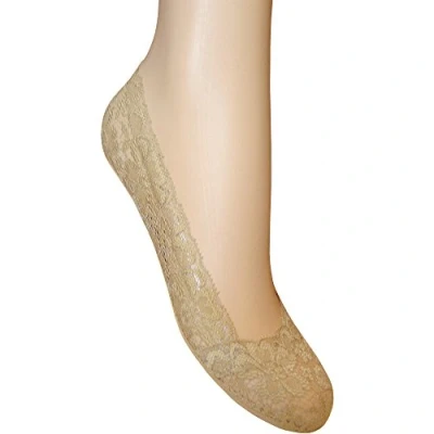 Image of Silky Women&#039;s Deluxe Anti Slip Floral Lace Footlets Liners (2 Pair Pack) (Natural Tan)