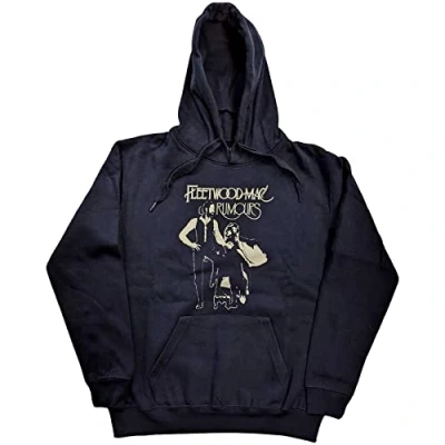 Image of Fleetwood Mac Hoodie Rumours Band Logo Official Unisex Navy Blue Pullover M