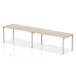 Image of Impulse Bench Single Row 2 Person 1800 Desk Grey Oak/Silver