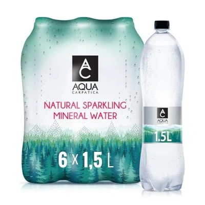 Image of AQUA Carpatica 1.5L x 6 Pure Natural Sparkling Mineral Water for Optimal Hydration, Nitrate Free, Abundant in Calcium &amp; Magnesium, Naturally Alkaline, Enriched with Electrolytes