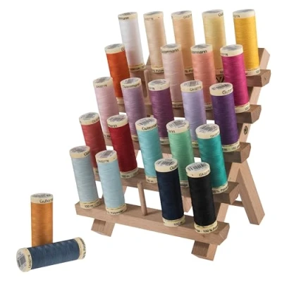 Image of MILWARDS 2511423 Holder: 25 Spools: Beech Wood, 14.5 x 15.5 18cm