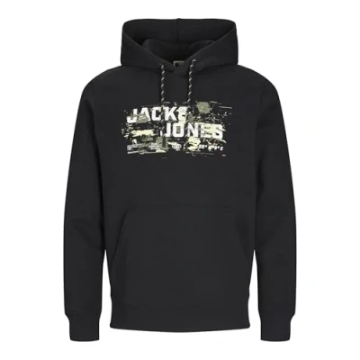 Image of Jack &amp; Jones Jcooutdoor LOGO Hoodie, Men&#039;s, Size: Small, Black