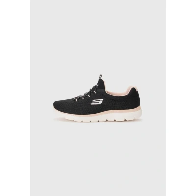 Image of Skechers Womens Summits Artistry Chic Sneaker, Black Mesh Light Pink Trim, 2 UK