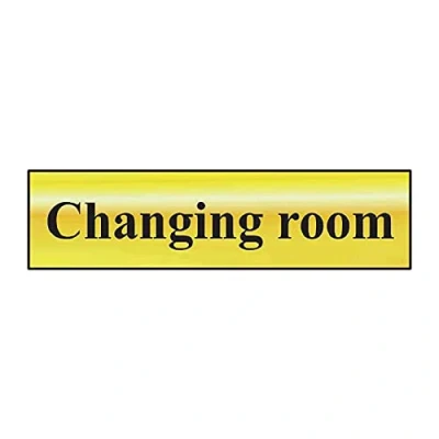 Image of Changing Room Sign Self Adhesive PVC Polished Gold Effect 200mm x 50mm