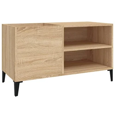 Image of vidaXL Record Cabinet Sonoma Oak 84.5x38x48 cm Engineered Wood