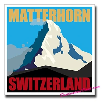 Image of 2 x Glossy Vinyl Stickers Matterhorn Switzerland Travel Fun Laptop Decal #0165 (As Shown.)