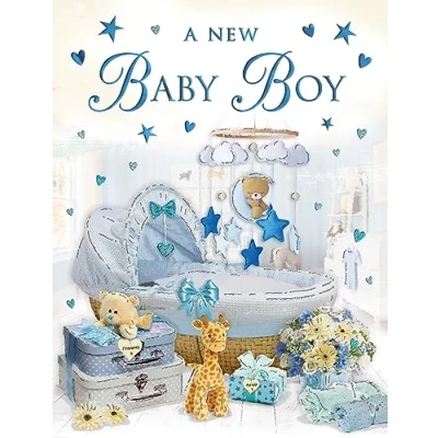 Image of Regal Publishing New Baby Boy Card 8 x 6 inches Piccadilly Greetings
