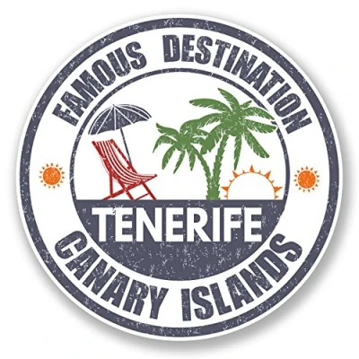 Image of 2 x 10cm Tenerife Vinyl Sticker Luggage Travel Tag Spain Canary Islands #6730 (10cm 10cm)