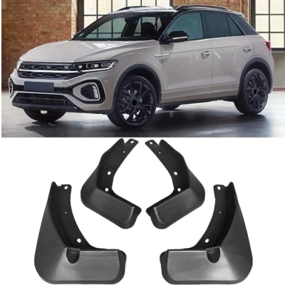 Image of 4 Pcs Car Mud Flaps for VW T ROC R Line 2019 2020 2021 2022, Front/Rear Wheel Mudflaps Accessories Waterproof Splash Protection Fender