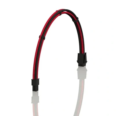 Image of LINKUP AVA 50cm EPS 4 Pin CPU ATX Motherboard PSU Power Supply Braided Sleeved Custom Mod PC Extension Cable w/Combs┃Strong &amp; Stiff Design┃Single Pack┃500mm RedBlack
