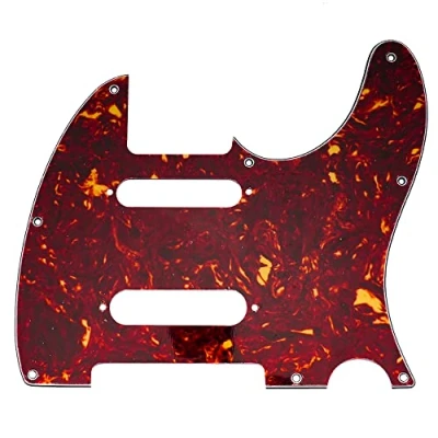 Image of Musiclily Pro 8 Holes SS Guitar Tele Pickguard for USA/Mexico Fender Deluxe Nashville Telecaster Electric Guitar, 4ply Vintage Tortoise